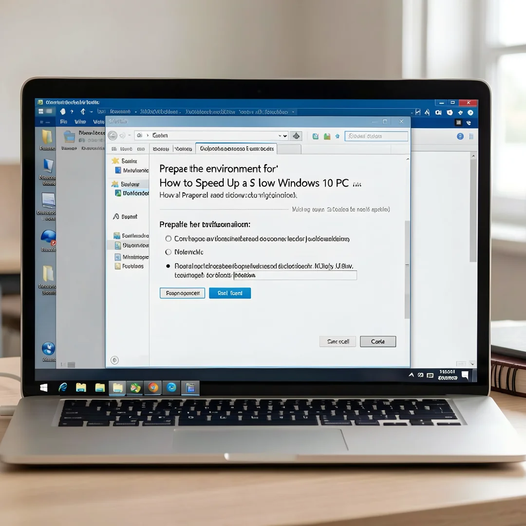 Step 2: Technical tutorial screenshot: Prepare the environment for How to Speed Up a Slow Windows 10 PC, com
