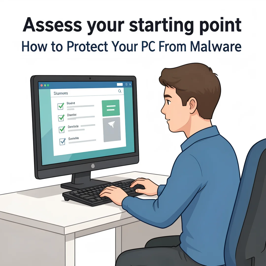 Step 2: Illustration for step: Assess your starting point related to How to Protect Your PC From Malware, pr