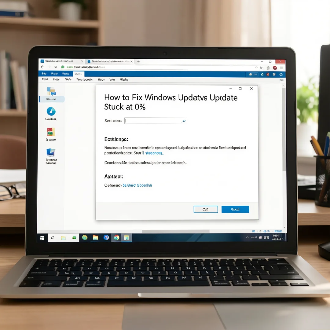 Step 2: Technical tutorial screenshot: Prepare the environment for How to Fix Windows Update Stuck at 0%, co