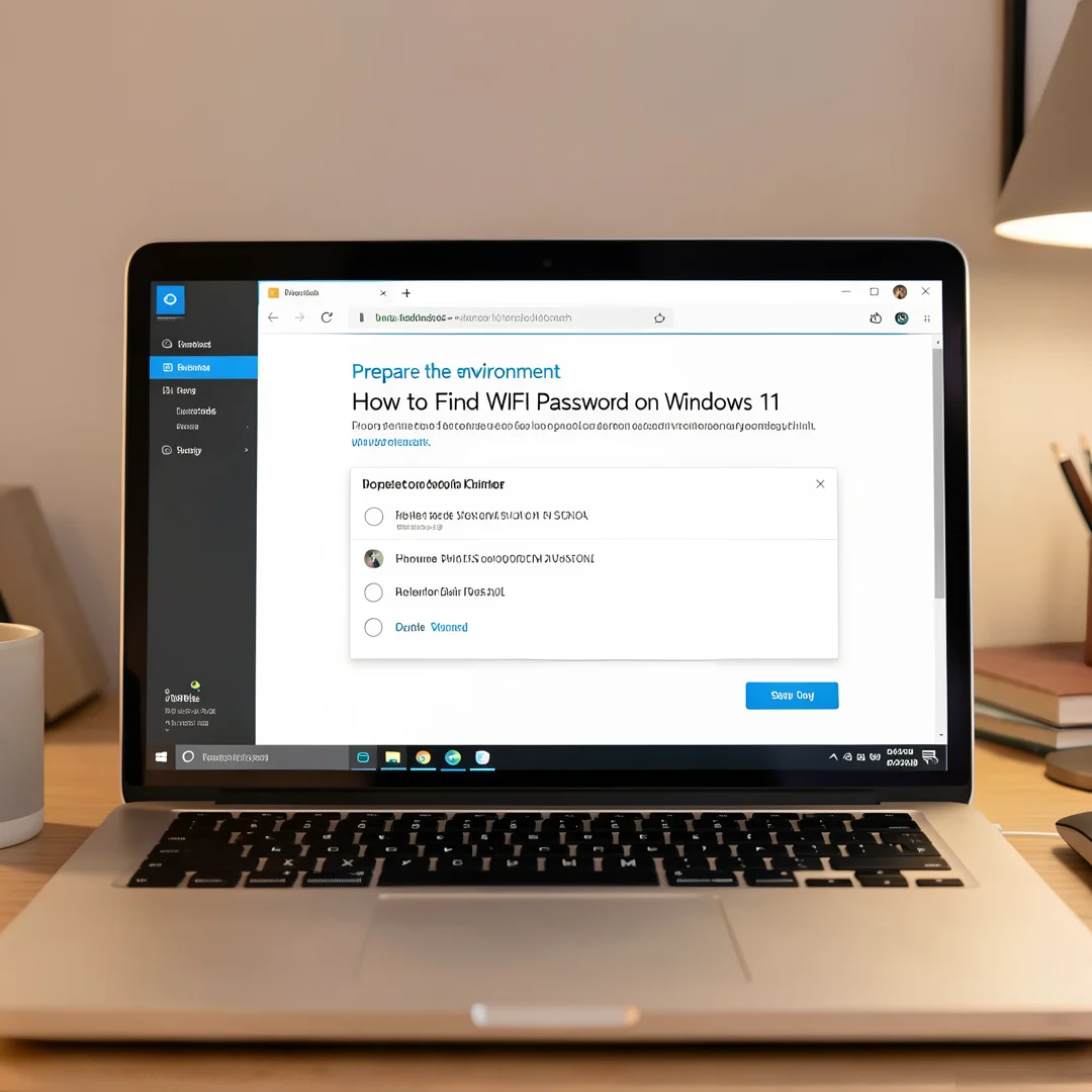 Step 2: Technical tutorial screenshot: Prepare the environment for How to Find WiFi Password on Windows 11,