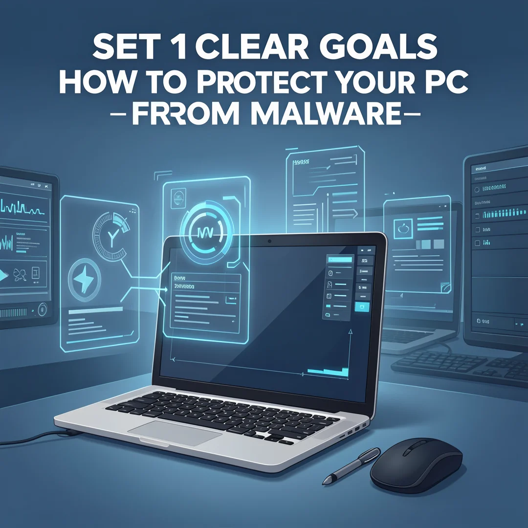 Step 3: Illustration for step: Set clear goals related to How to Protect Your PC From Malware, professional