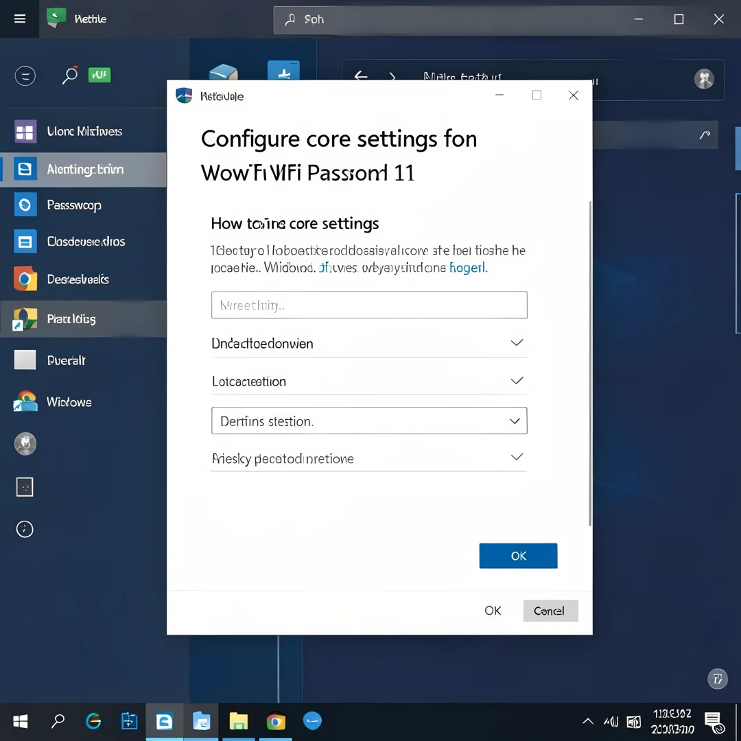 Step 3: Technical tutorial screenshot: Configure core settings for How to Find WiFi Password on Windows 11,