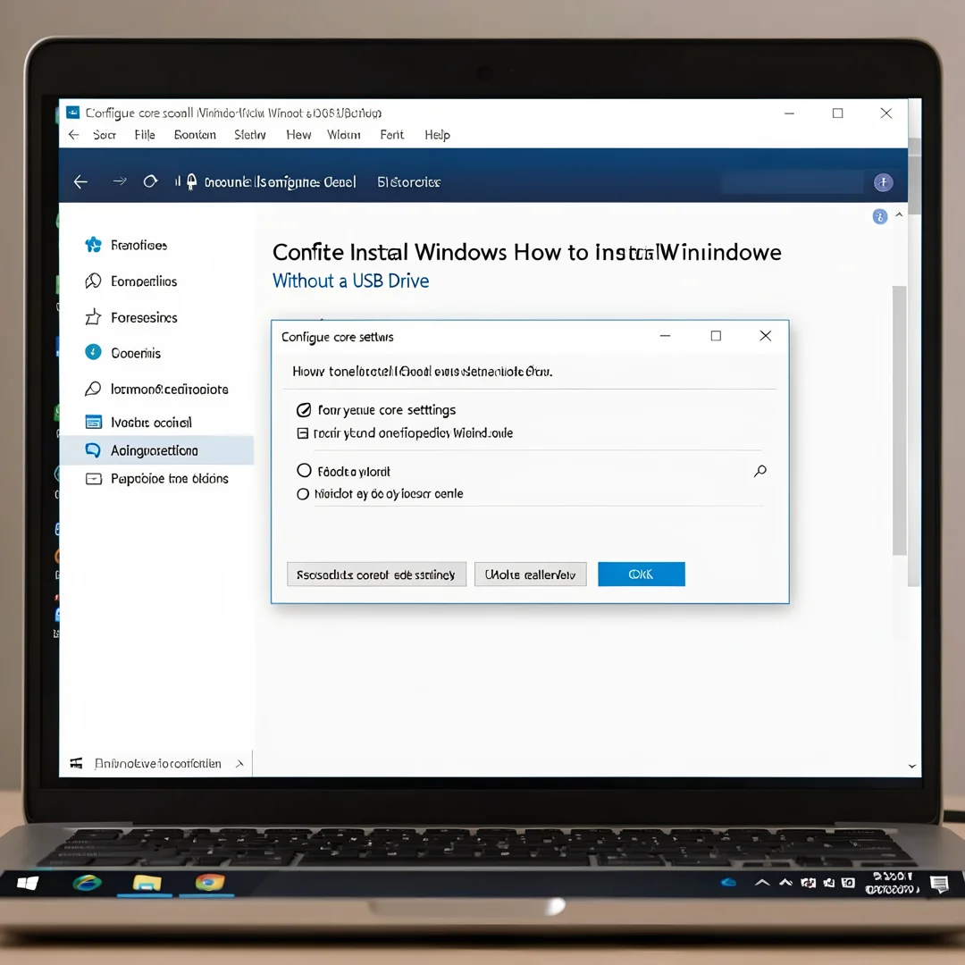 Step 3: Technical tutorial screenshot: Configure core settings for How to Install Windows Without a USB Driv