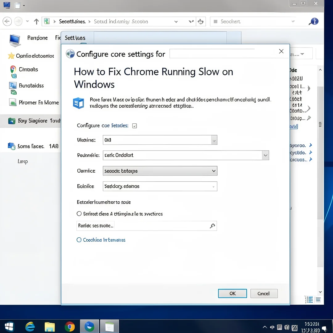 Step 3: Technical tutorial screenshot: Configure core settings for How to Fix Chrome Running Slow on Windows