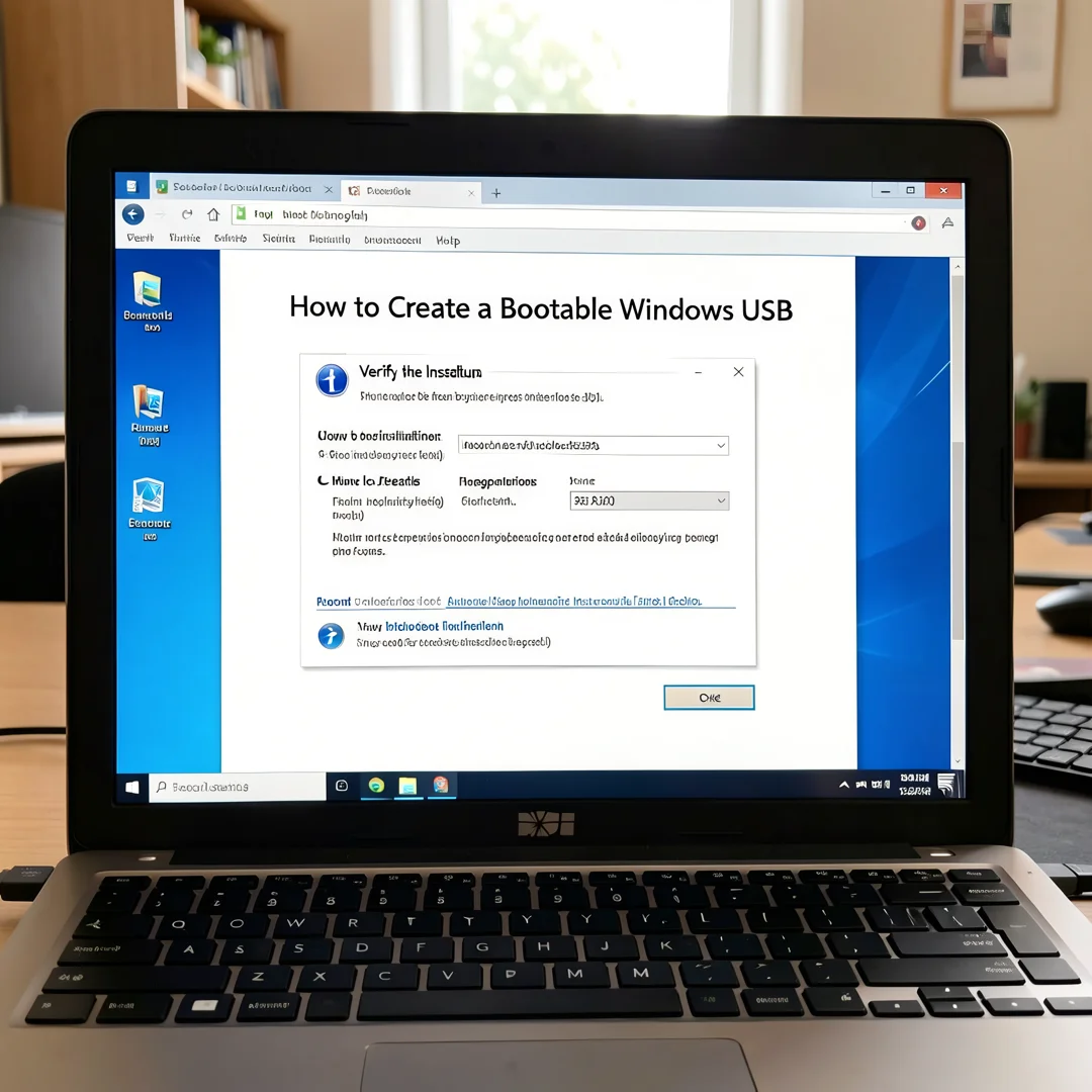 Step 5: Technical tutorial screenshot: Verify the installation for How to Create a Bootable Windows USB, com