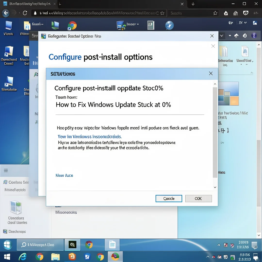 Step 6: Technical tutorial screenshot: Configure post-install options for How to Fix Windows Update Stuck at