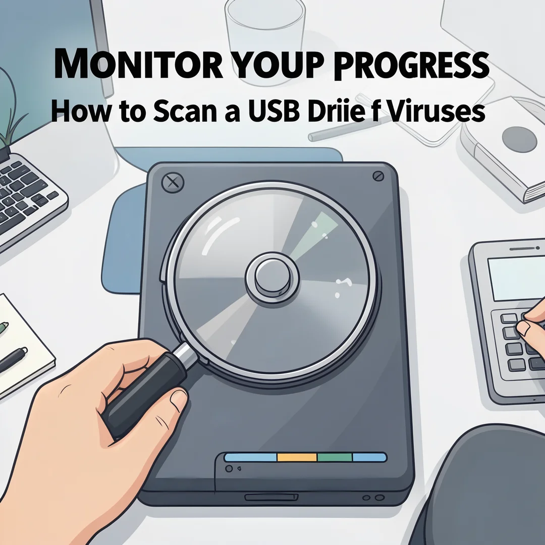 Step 6: Illustration for step: Monitor your progress related to How to Scan a USB Drive for Viruses, profess