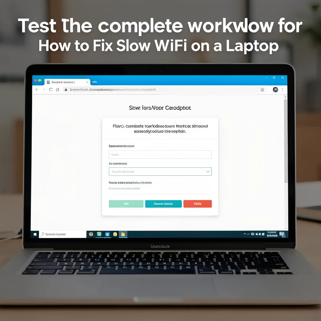 Step 7: Technical tutorial screenshot: Test the complete workflow for How to Fix Slow WiFi on a Laptop, comp
