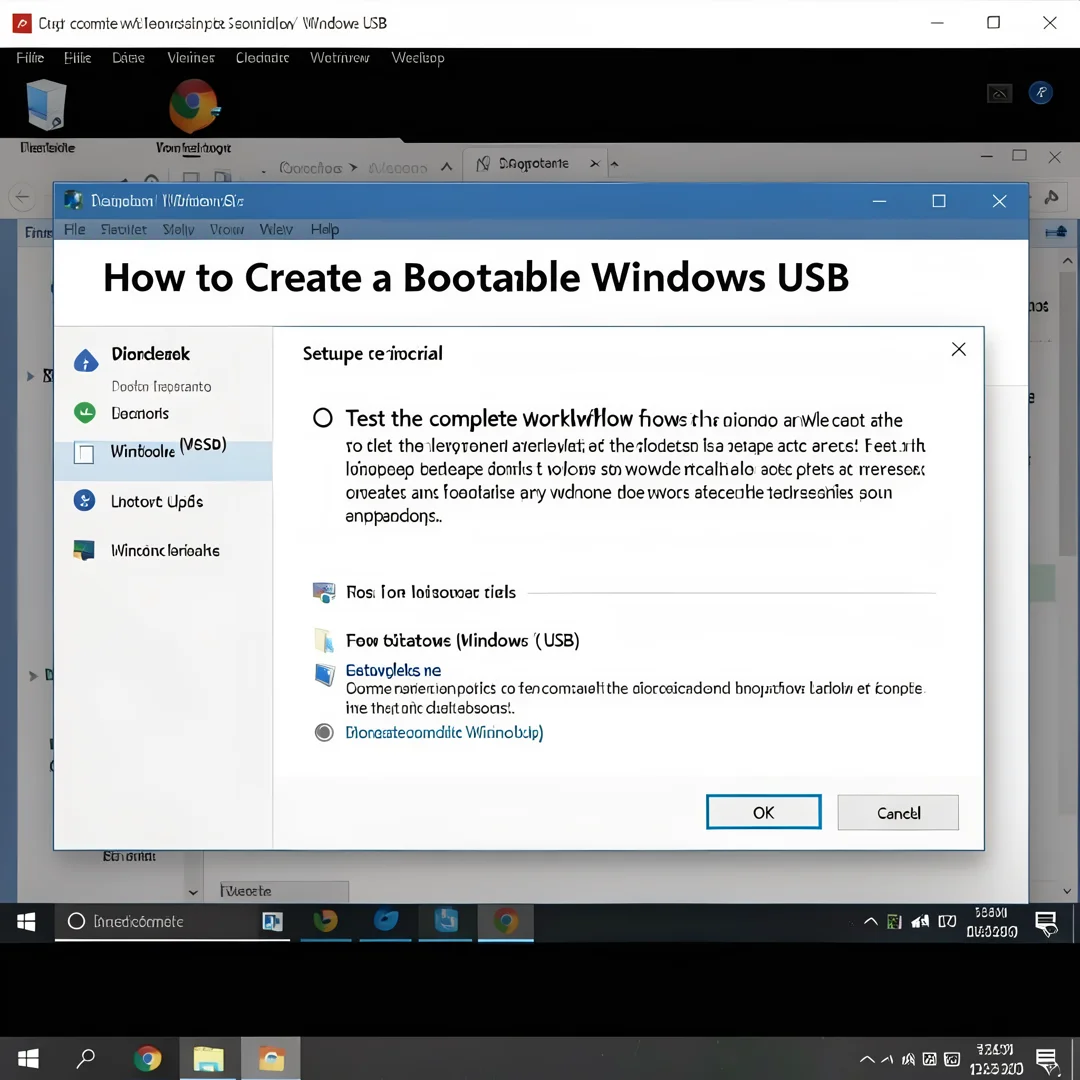 Step 7: Technical tutorial screenshot: Test the complete workflow for How to Create a Bootable Windows USB,