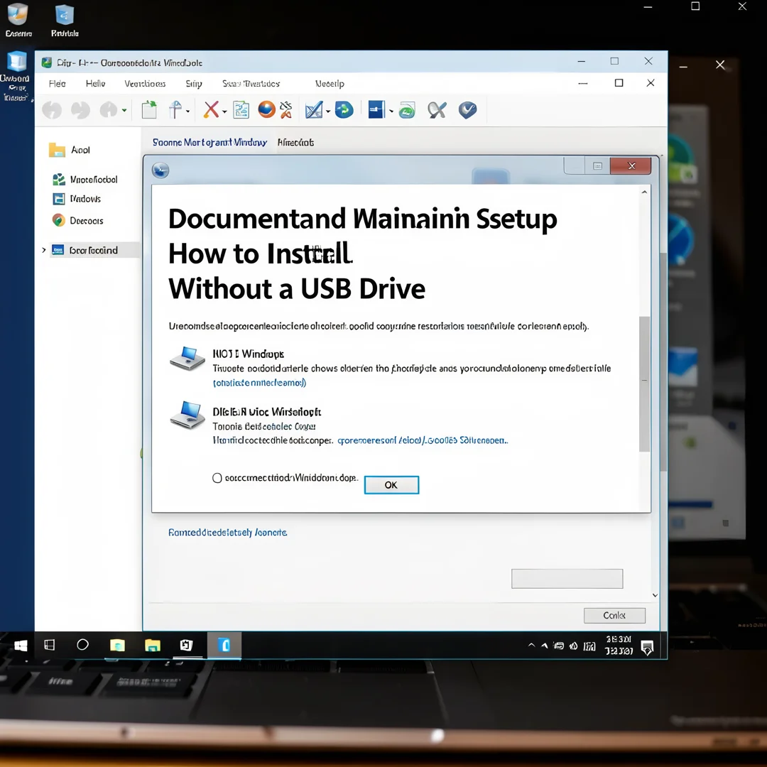 Step 8: Technical tutorial screenshot: Document and maintain the setup for How to Install Windows Without a