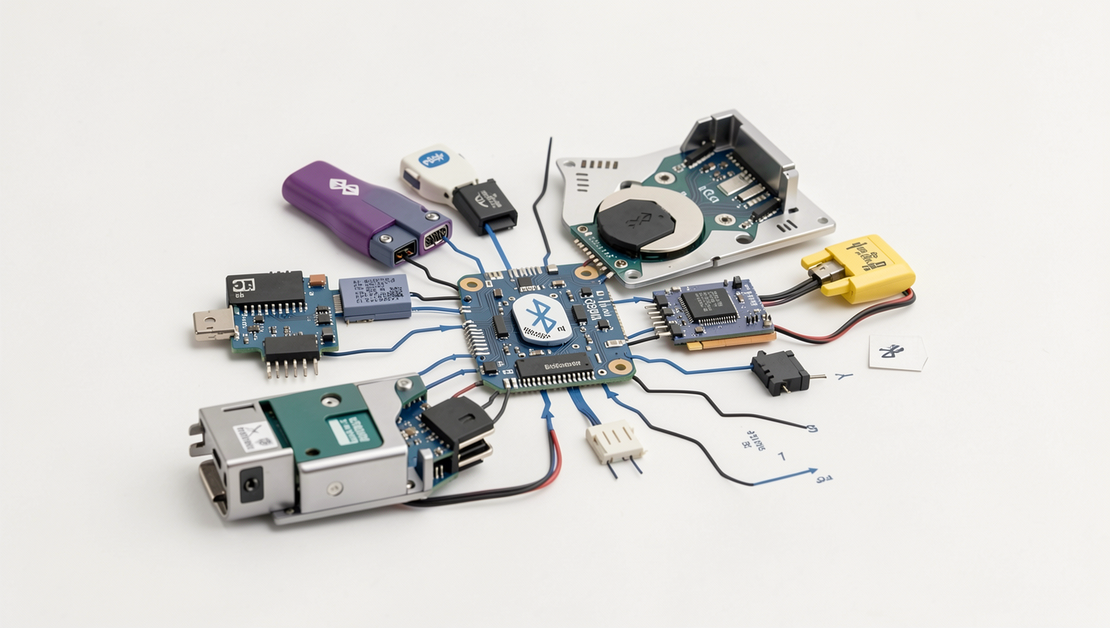 Detailed illustration of Bluetooth technology components for PC understanding.