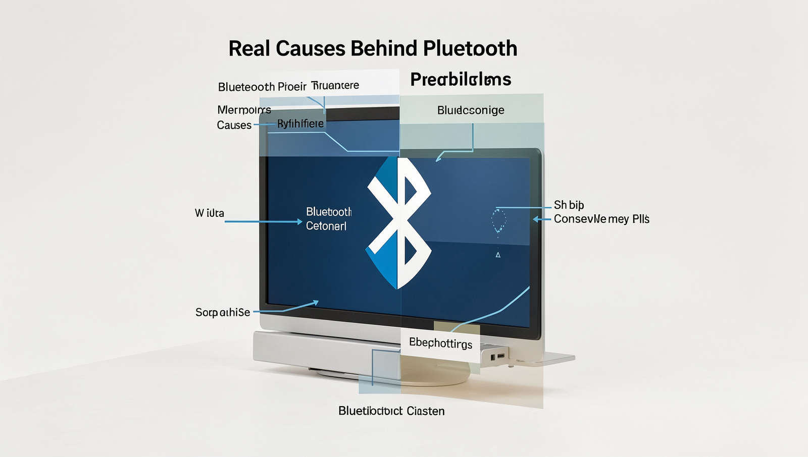 Detailed diagram illustrating common causes of Bluetooth issues on PC.