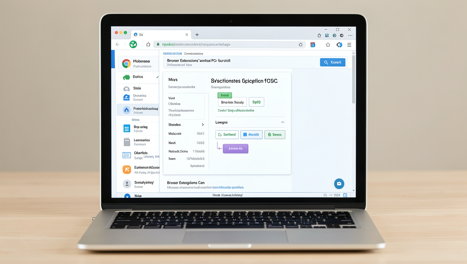 A detailed illustration of browser extensions impacting computer performance.