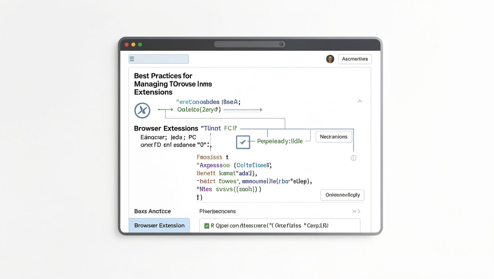 Infographic illustrating best practices for managing browser extensions.