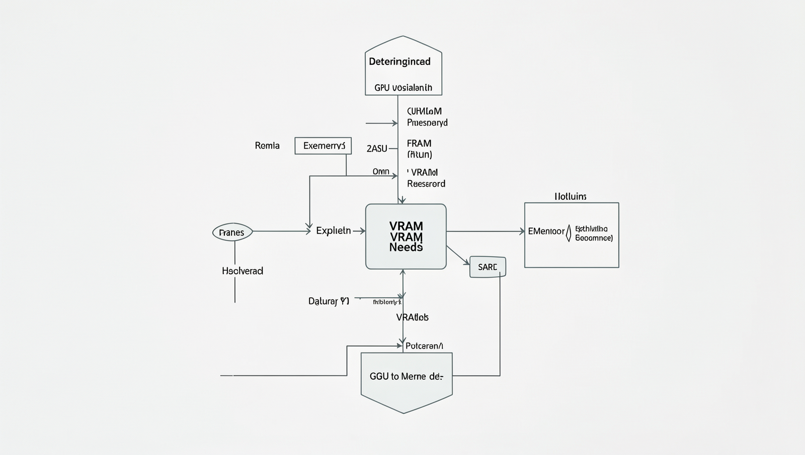 Flowchart illustrating how to determine VRAM needs based on usage scenarios.