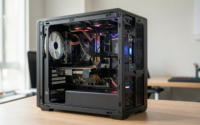A modern PC setup showcasing common hardware failure issues in a realistic environment.