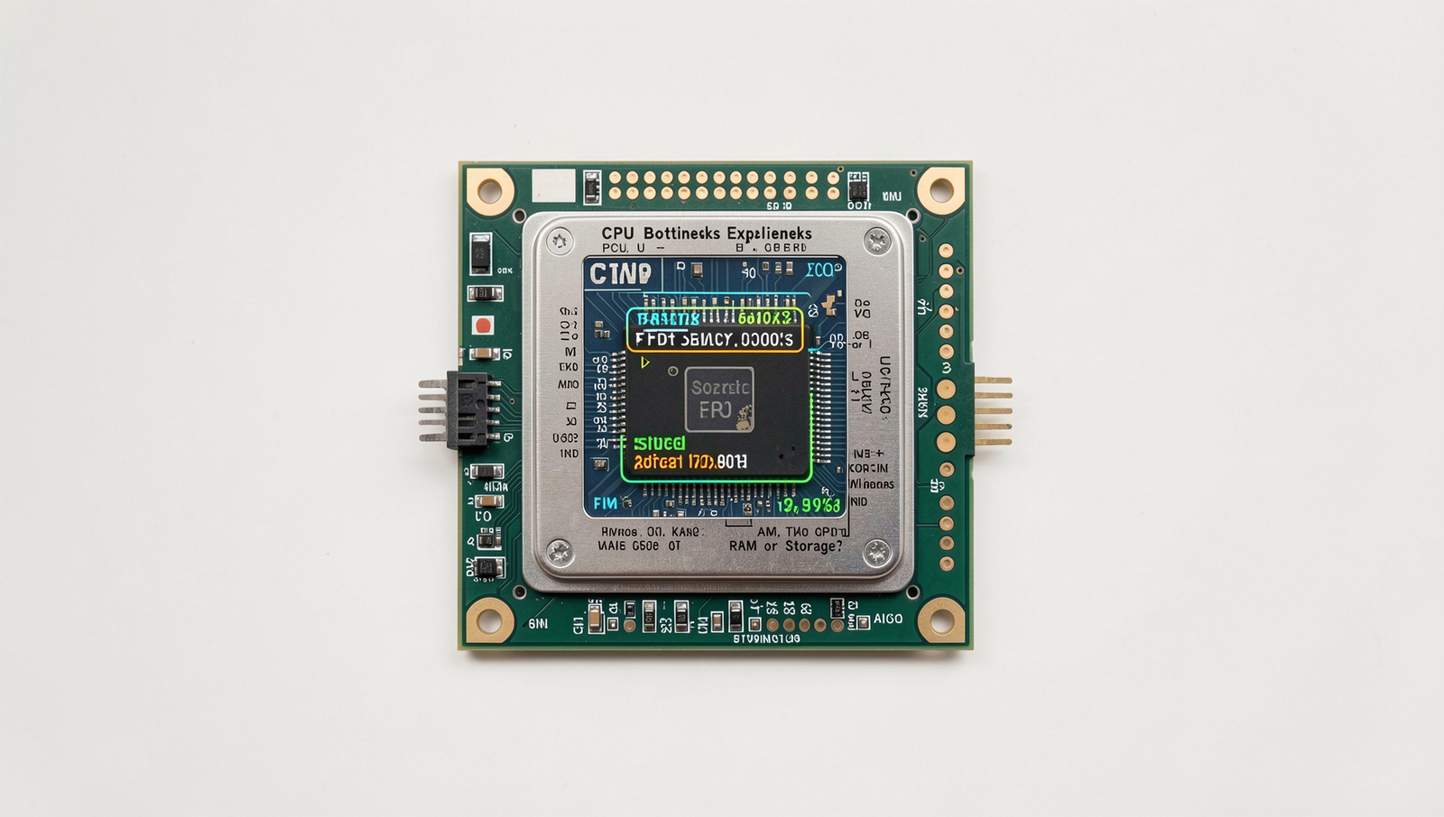 Detailed diagram illustrating CPU performance metrics and bottlenecks in PC systems.