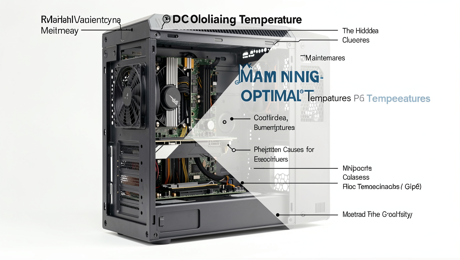 Infographic illustrating PC maintenance tips for optimal cooling and temperature control.