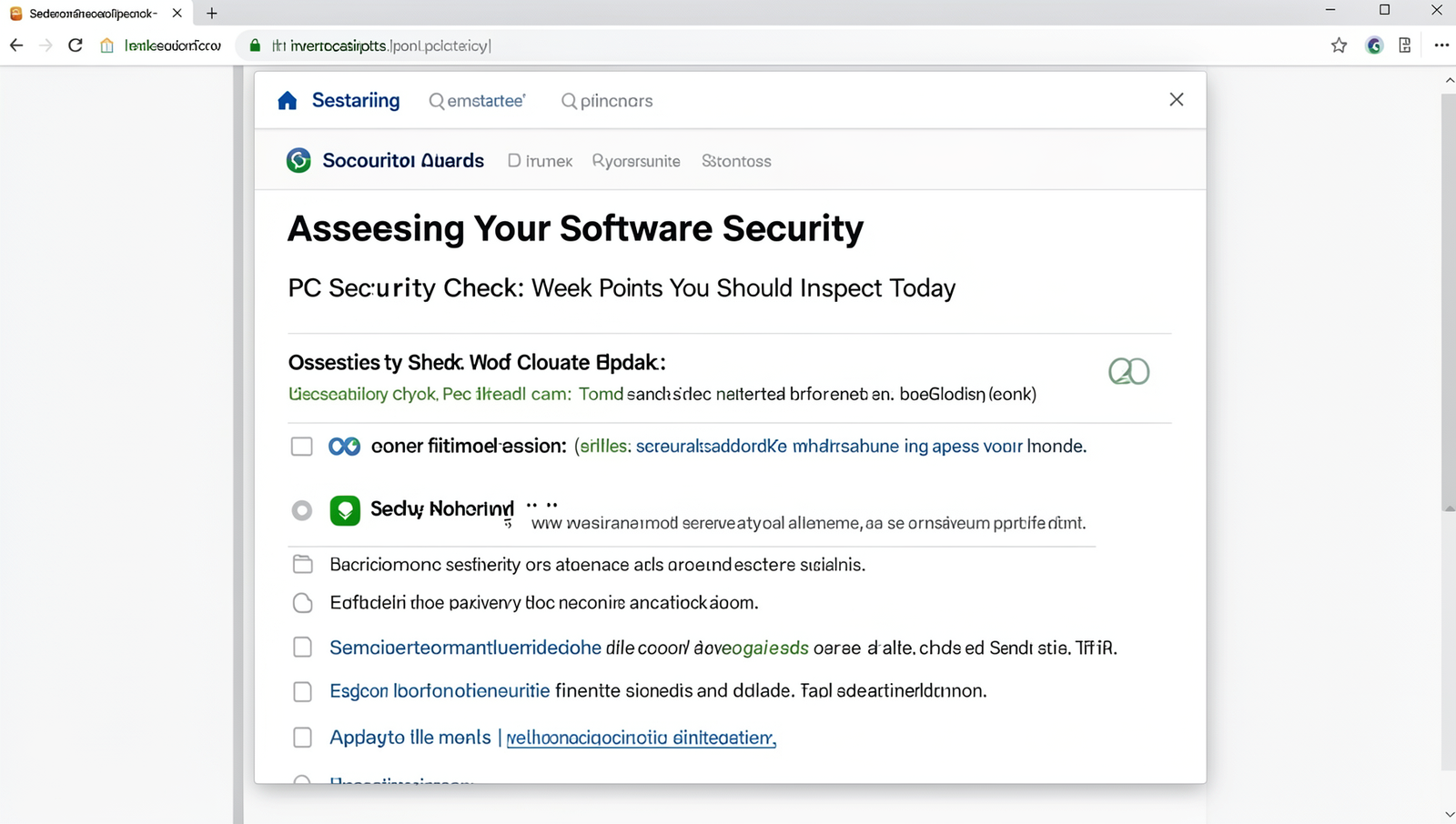 Screenshot of software update notifications for PC security assessment.