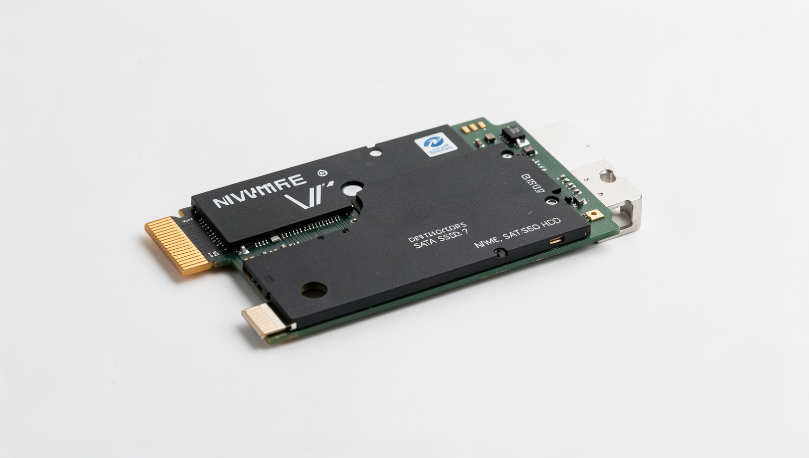 Comparison diagram of NVMe and SATA SSDs highlighting key differences.