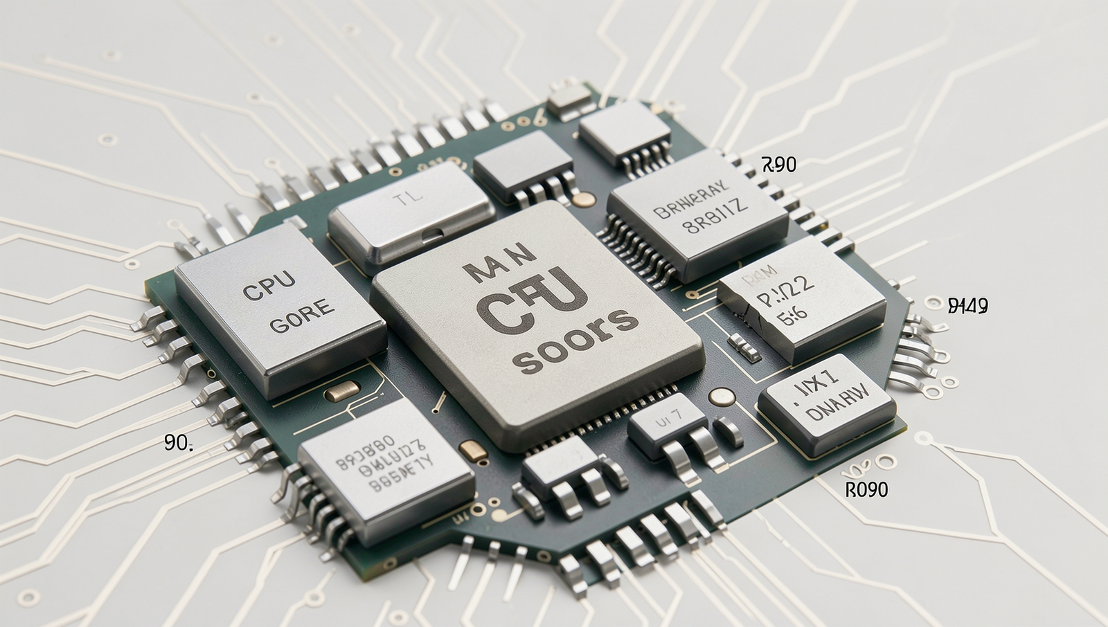 Detailed illustration of CPU cores showcasing their functions and architecture.
