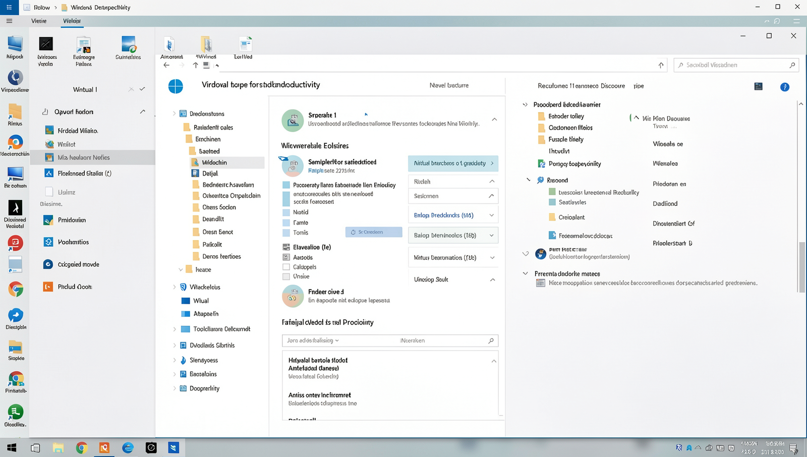 Screenshot of multiple virtual desktops in Windows 11 showcasing productivity features.