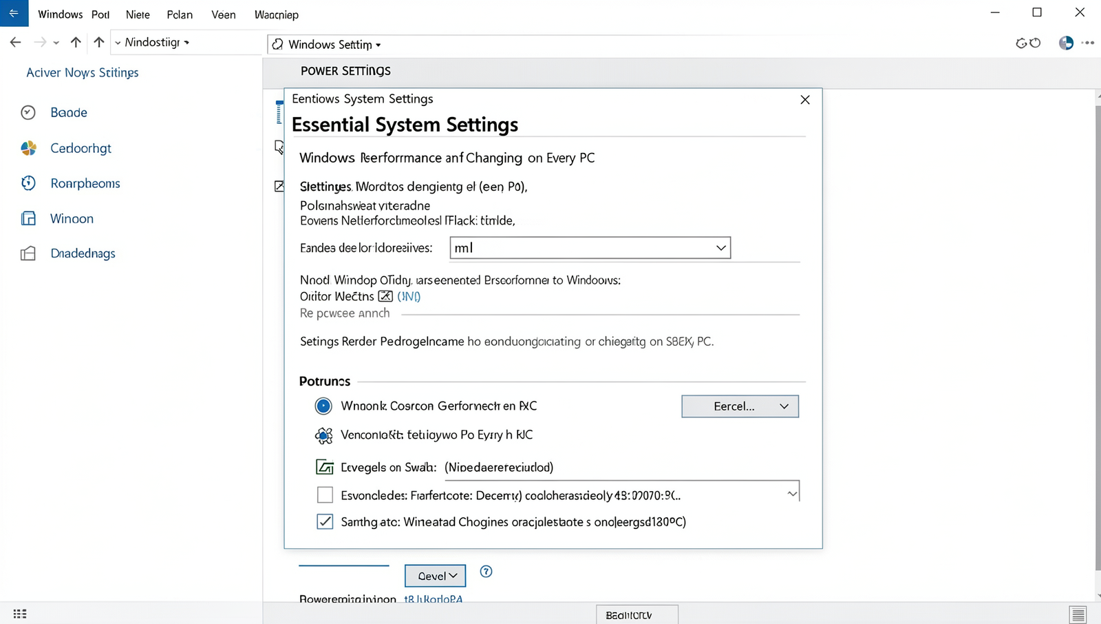 Screenshot of Windows power settings showcasing performance options.