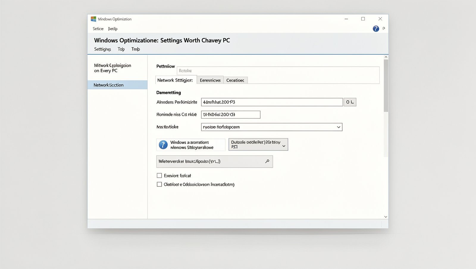 Detailed diagram of Windows network settings for optimization