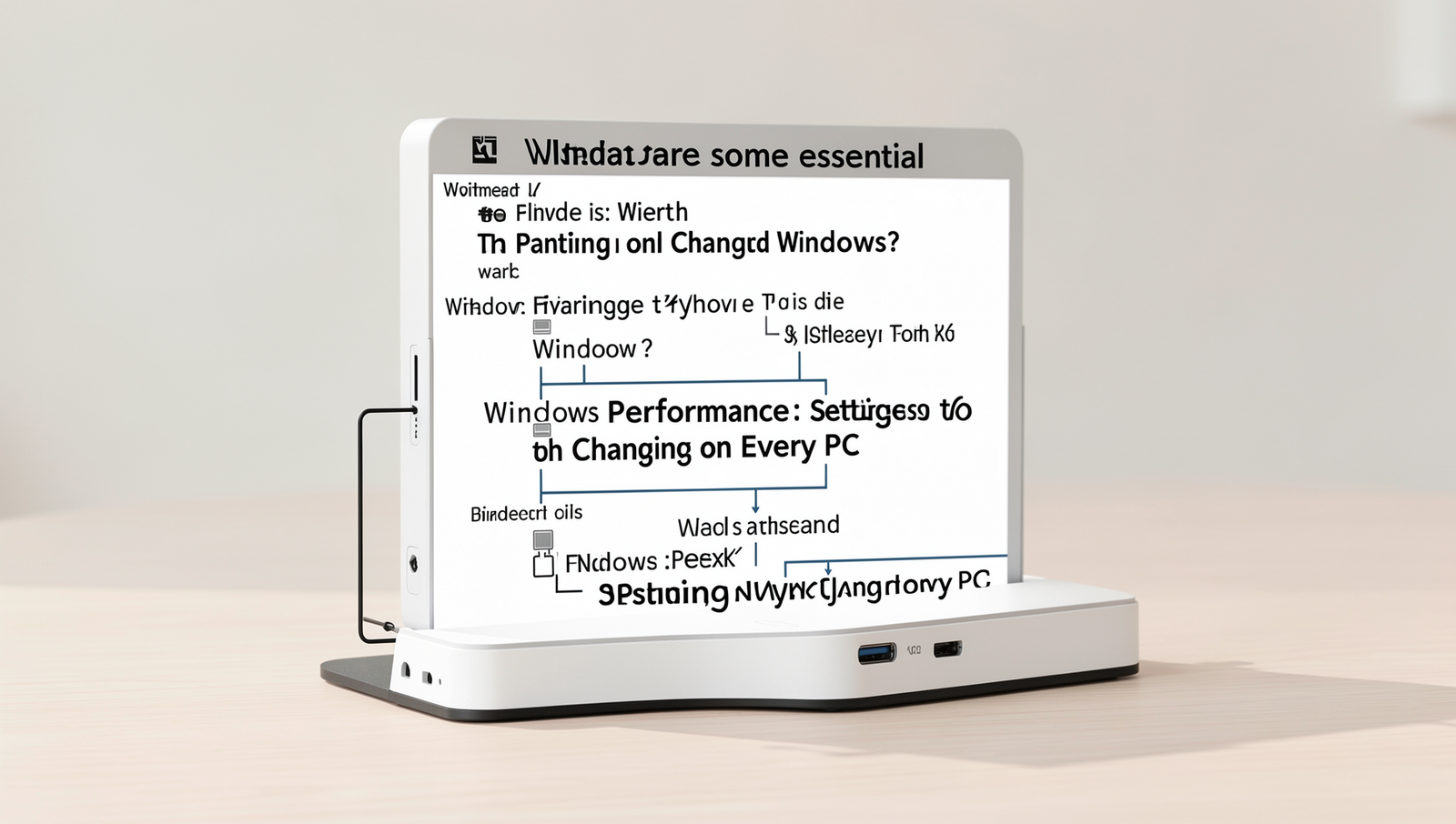 Diagram illustrating essential Windows performance settings for optimal PC efficiency.