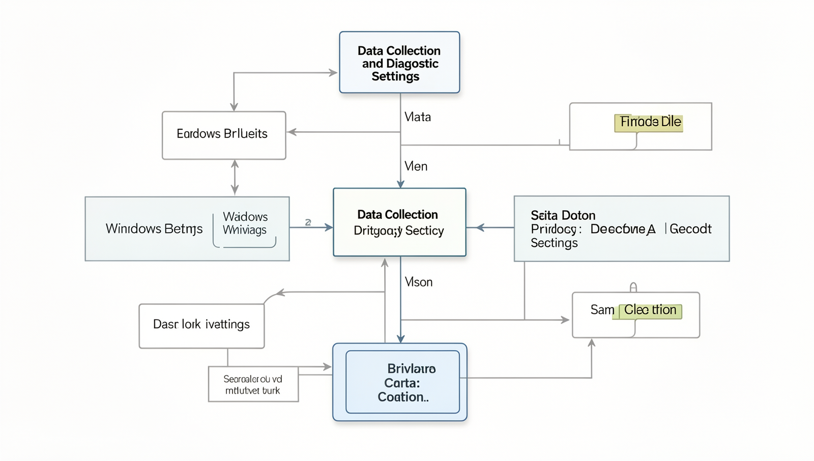 Detailed data flow diagram illustrating user data collection processes.