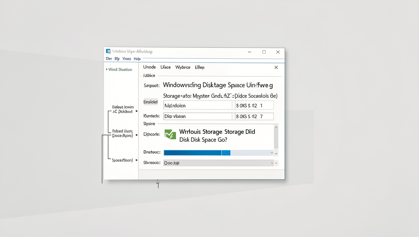 Detailed diagram illustrating disk space allocation in Windows storage management.