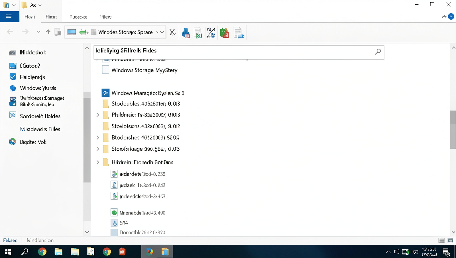 Screenshot of Windows Explorer displaying hidden files and folders in detail.